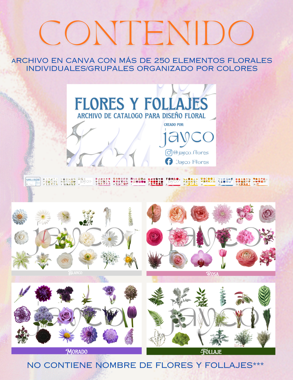 Plantilla de Canva- Flores y Follajes para Diseños Digitales